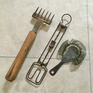 Vintage Bundle Kitchen Tools for Drink Bar Cocktail Mixing Tools | Set of 3